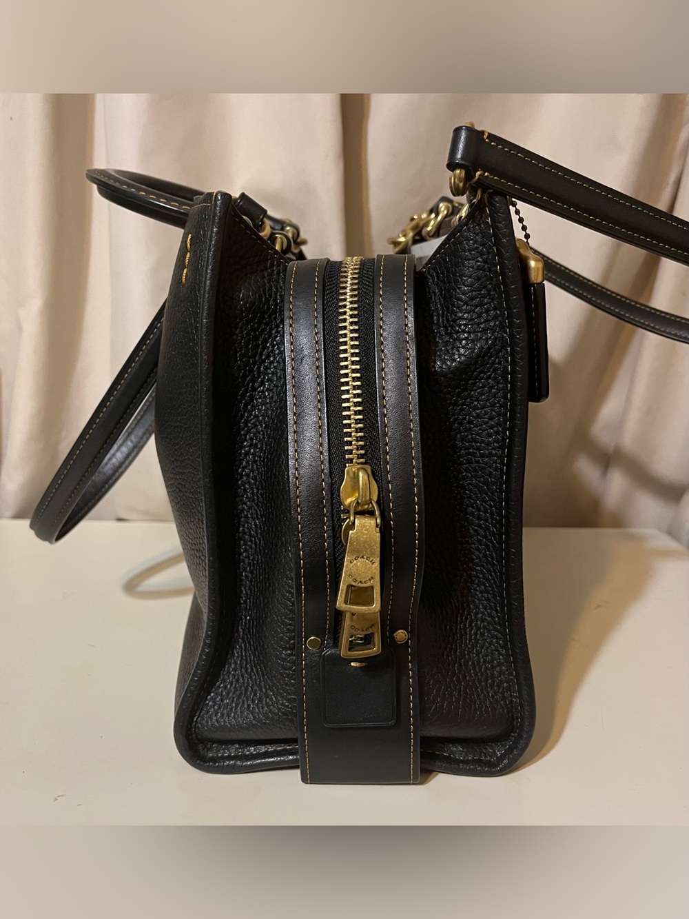 Coach Medium Rogue in Black/Brass! - Picture 2 of 13